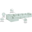 Meridian Furniture 6-Piece Mint Corduroy Performance Fabric Modular Sectional