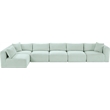 Meridian Furniture 6-Piece Mint Corduroy Performance Fabric Modular Sectional