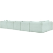 Meridian Furniture 6-Piece Mint Corduroy Performance Fabric Modular Sectional