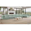 Meridian Furniture 7-Piece Mint Corduroy Performance Fabric Modular Sectional