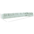 Meridian Furniture 7-Piece Mint Corduroy Performance Fabric Modular Sectional
