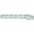 Meridian Furniture 7-Piece Mint Corduroy Performance Fabric Modular Sectional