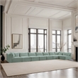 Meridian Furniture 8-Piece Mint Corduroy Performance Fabric Modular Sectional