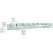 Meridian Furniture 8-Piece Mint Corduroy Performance Fabric Modular Sectional