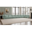 Meridian Furniture 8-Piece Mint Corduroy Performance Fabric Modular Sectional