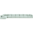 Meridian Furniture 8-Piece Mint Corduroy Performance Fabric Modular Sectional