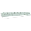 Meridian Furniture 8-Piece Mint Corduroy Performance Fabric Modular Sectional