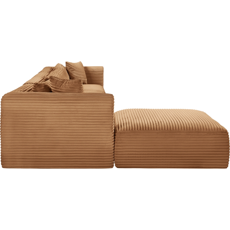 Meridian Furniture 5-Piece Saddle Corduroy Performance Fabric Modular Sectional