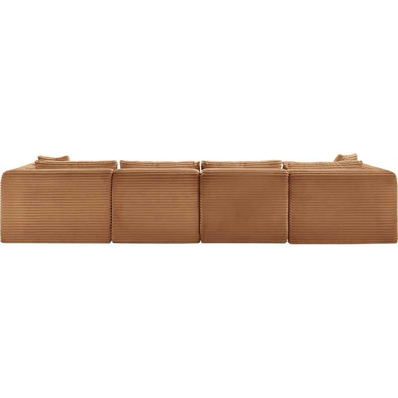 Meridian Furniture 5-Piece Saddle Corduroy Performance Fabric Modular Sectional