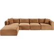 Meridian Furniture 5-Piece Saddle Corduroy Performance Fabric Modular Sectional