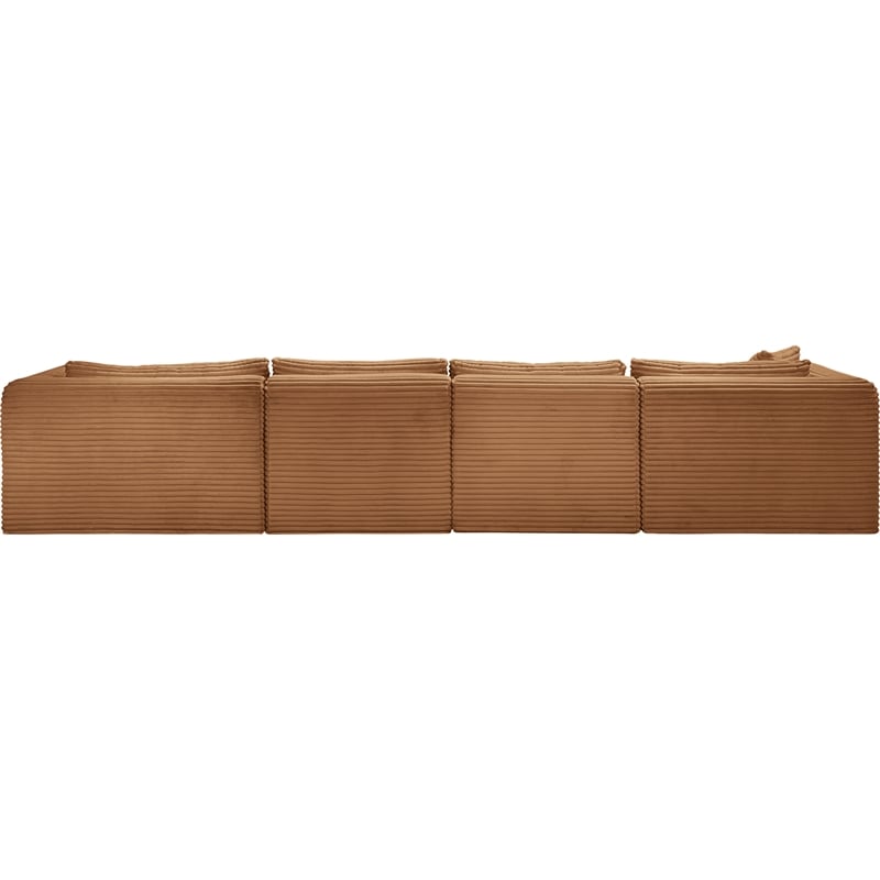 Meridian Furniture 5-Piece Saddle Corduroy Performance Fabric Modular Sectional