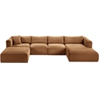 Meridian Furniture 5-Piece Saddle Corduroy Performance Fabric Modular Sectional