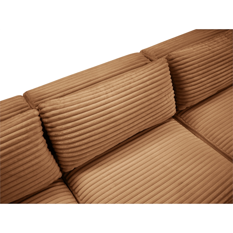 Meridian Furniture 5-Piece Saddle Corduroy Performance Fabric Modular Sectional