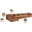 Meridian Furniture 6-Piece Saddle Corduroy Performance Fabric Modular Sectional