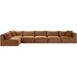 Meridian Furniture 6-Piece Saddle Corduroy Performance Fabric Modular Sectional