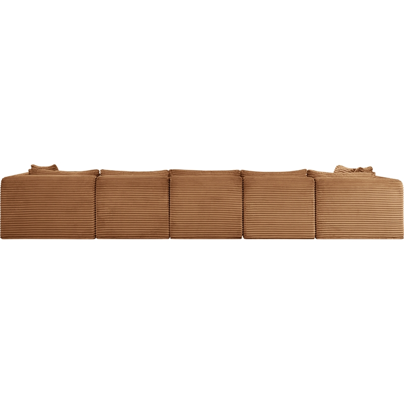 Meridian Furniture 6-Piece Saddle Corduroy Performance Fabric Modular Sectional