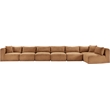 Meridian Furniture 7-Piece Saddle Corduroy Performance Fabric Modular Sectional