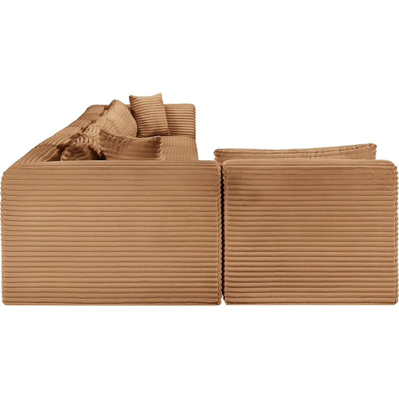 Meridian Furniture 7-Piece Saddle Corduroy Performance Fabric Modular Sectional