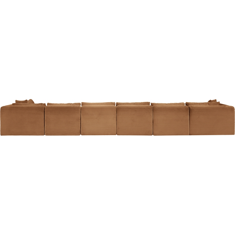 Meridian Furniture 7-Piece Saddle Corduroy Performance Fabric Modular Sectional