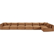 Meridian Furniture 7-Piece Saddle Corduroy Performance Fabric Modular Sectional