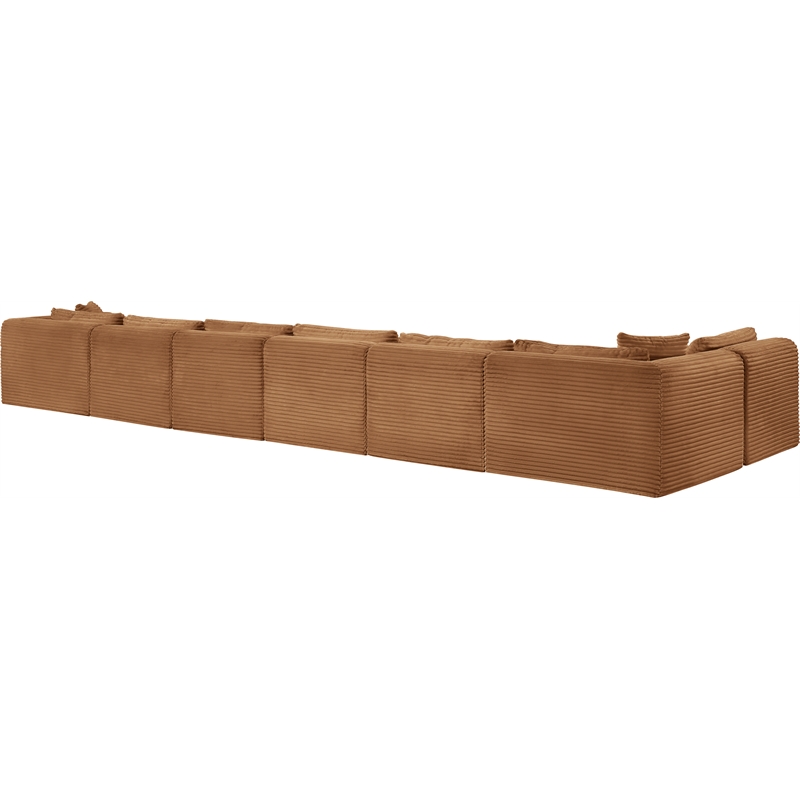 Meridian Furniture 7-Piece Saddle Corduroy Performance Fabric Modular Sectional