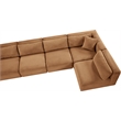 Meridian Furniture 7-Piece Saddle Corduroy Performance Fabric Modular Sectional