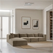Meridian Furniture 5-Piece Taupe Corduroy Performance Fabric Modular Sectional