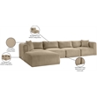 Meridian Furniture 5-Piece Taupe Corduroy Performance Fabric Modular Sectional
