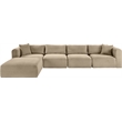 Meridian Furniture 5-Piece Taupe Corduroy Performance Fabric Modular Sectional