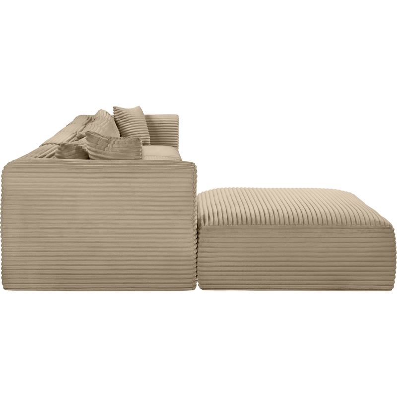 Meridian Furniture 5-Piece Taupe Corduroy Performance Fabric Modular Sectional