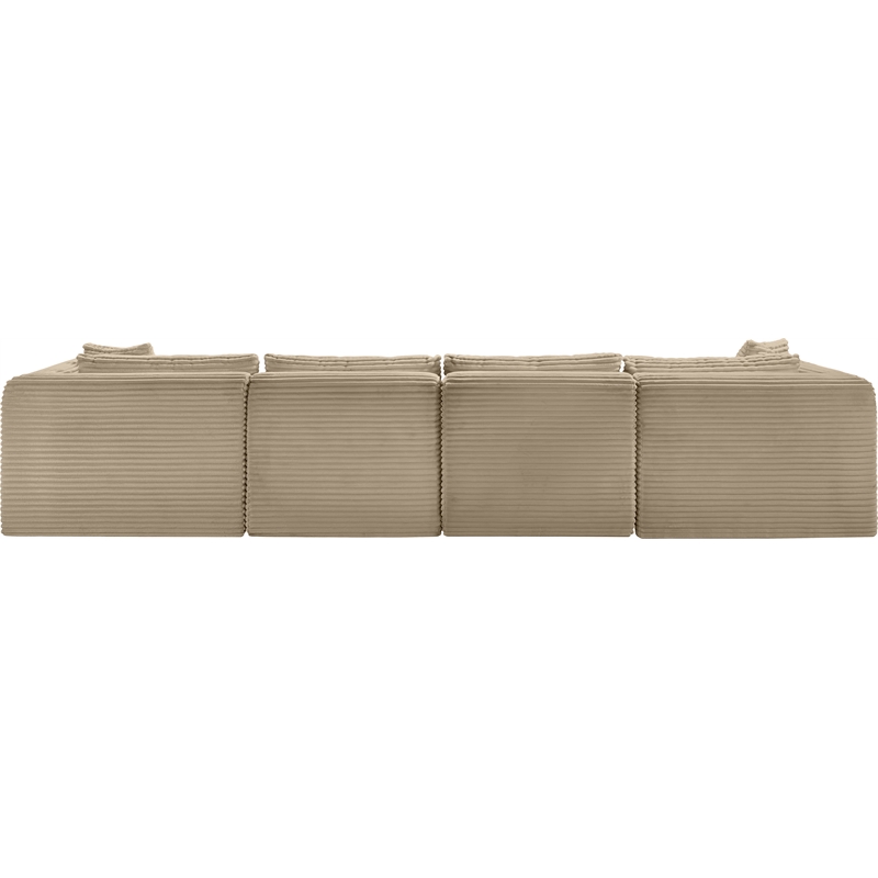 Meridian Furniture 5-Piece Taupe Corduroy Performance Fabric Modular Sectional