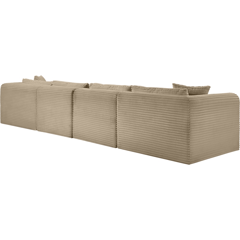 Meridian Furniture 5-Piece Taupe Corduroy Performance Fabric Modular Sectional
