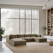 Meridian Furniture 5-Piece Taupe Corduroy Performance Fabric Modular Sectional