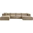 Meridian Furniture 5-Piece Taupe Corduroy Performance Fabric Modular Sectional