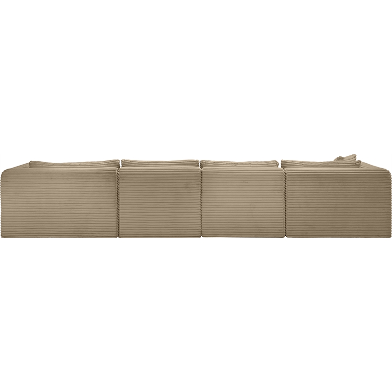 Meridian Furniture 5-Piece Taupe Corduroy Performance Fabric Modular Sectional