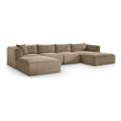 Meridian Furniture 5-Piece Taupe Corduroy Performance Fabric Modular Sectional