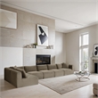 Meridian Furniture 6-Piece Taupe Corduroy Performance Fabric Modular Sectional