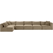 Meridian Furniture 6-Piece Taupe Corduroy Performance Fabric Modular Sectional