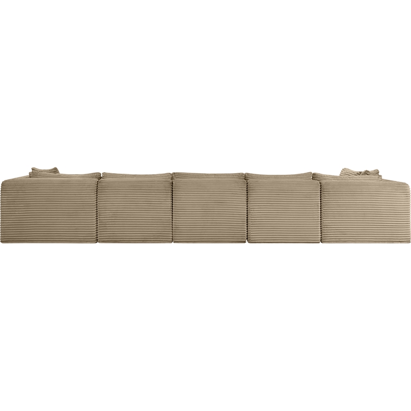 Meridian Furniture 6-Piece Taupe Corduroy Performance Fabric Modular Sectional