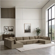 Meridian Furniture 7-Piece Taupe Corduroy Performance Fabric Modular Sectional