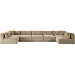 Meridian Furniture 7-Piece Taupe Corduroy Performance Fabric Modular Sectional