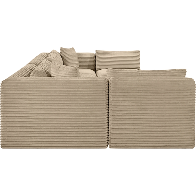 Meridian Furniture 7-Piece Taupe Corduroy Performance Fabric Modular Sectional