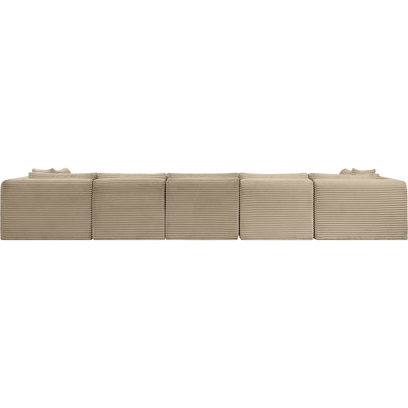 Meridian Furniture 7-Piece Taupe Corduroy Performance Fabric Modular Sectional