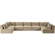 Meridian Furniture 7-Piece Taupe Corduroy Performance Fabric Modular Sectional