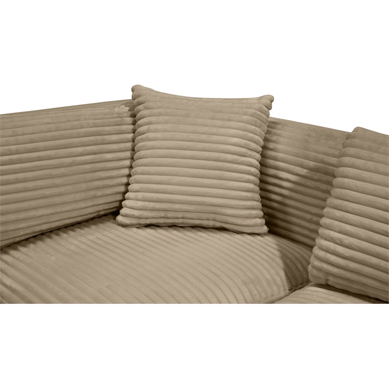 Meridian Furniture 7-Piece Taupe Corduroy Performance Fabric Modular Sectional