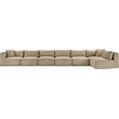Meridian Furniture 7-Piece Taupe Corduroy Performance Fabric Modular Sectional