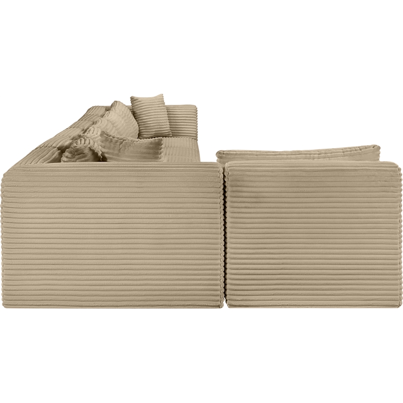 Meridian Furniture 7-Piece Taupe Corduroy Performance Fabric Modular Sectional