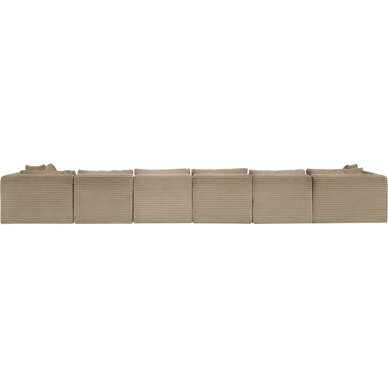 Meridian Furniture 7-Piece Taupe Corduroy Performance Fabric Modular Sectional