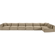 Meridian Furniture 7-Piece Taupe Corduroy Performance Fabric Modular Sectional