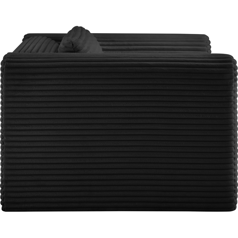 Meridian Furniture Shaggy Black Corduroy Performance Fabric Arm Chair